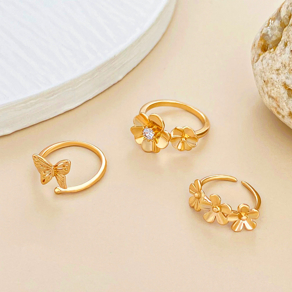 Anillos de pie de mariposa de playa de verano de aleación al por mayor
